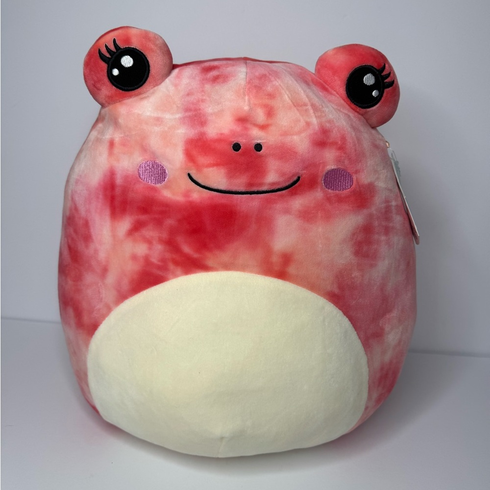 Squishmallows Fanina Frog 13” Plush NWT | Rare Pink Tie Dye Stuffed Animal